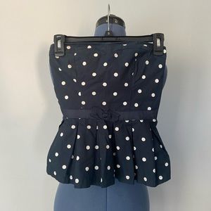 Strapless Polka Dot Top